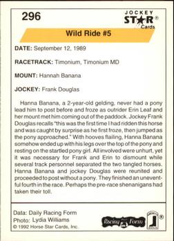 1992 Jockey Star #296 Wild Ride #5 - Frank Douglas Back